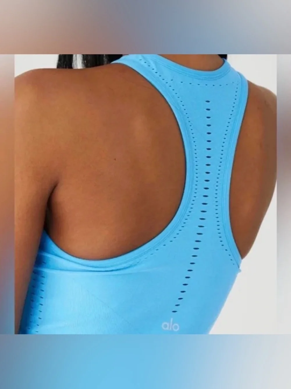 Alo Yoga SEAMLESS OPEN AIR RACERBACK DRESS Blue Size Small NWT A156